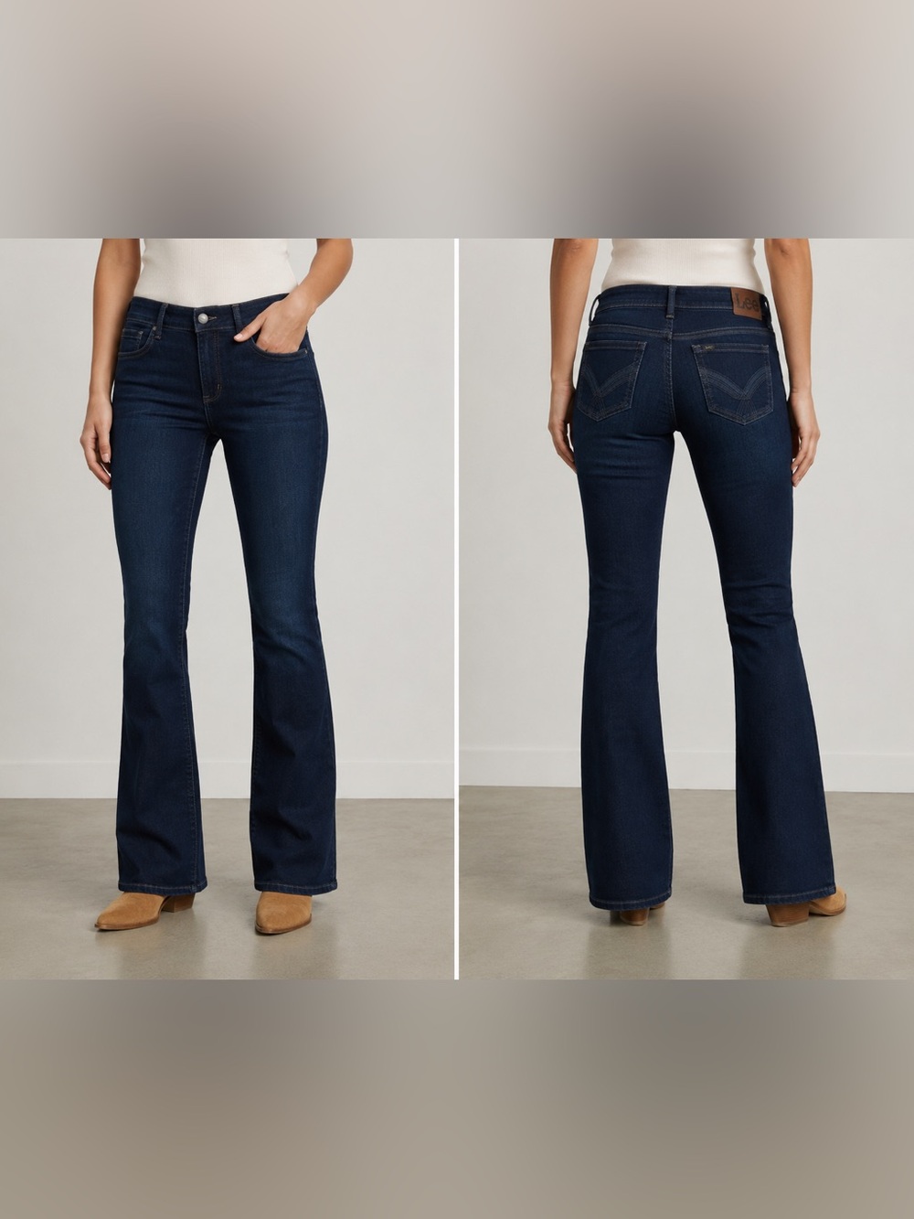 LEE PLATINUM Women's Dark Blue Bootcut Jeans Slimming & Flattering Sz 10, 32x30